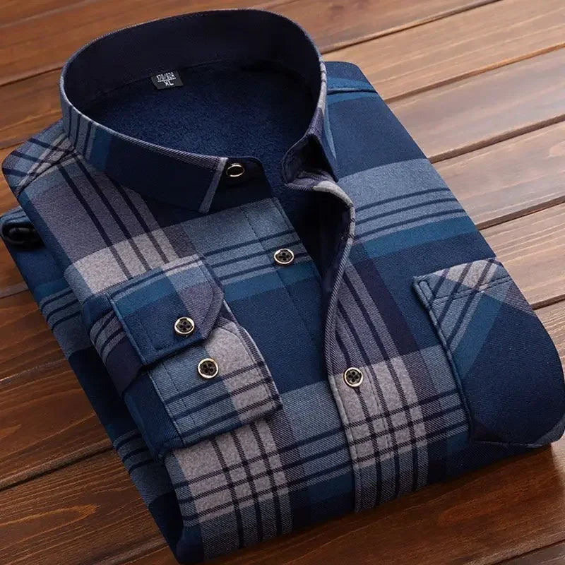 2025 Men's Autumn Winter Casual Long Sleeve Plaid.