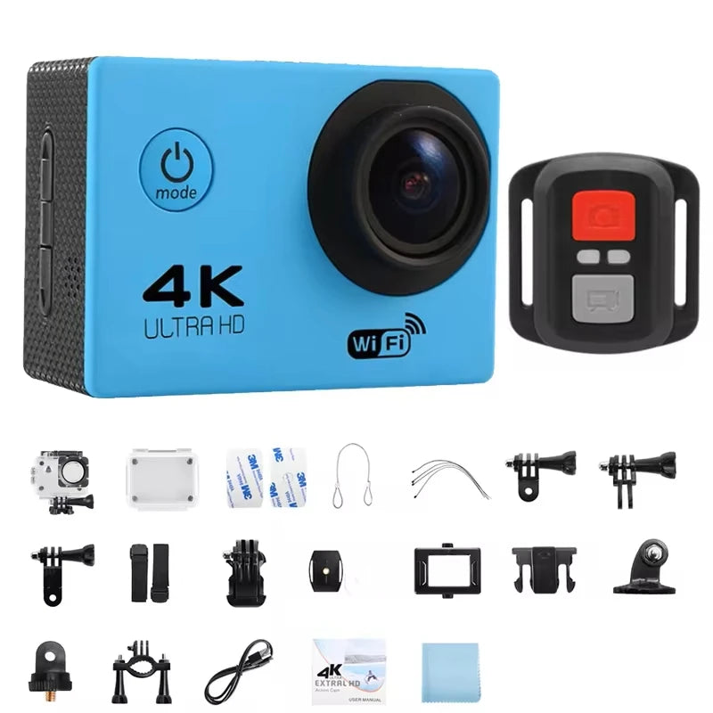 4K Action Camera 1080P/30FPS WiFi 2.0" 170D Underwater Waterproof.