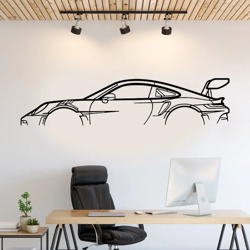 Car Silhouette Wall Art Sticker Vinyl Home Decoration.